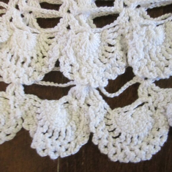 70's,80's Victorian style era vtg ecru white crocheted 11 button up dress collar - Picture 4 of 12